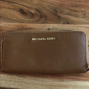 Tan Michael Kors Leather Wallet